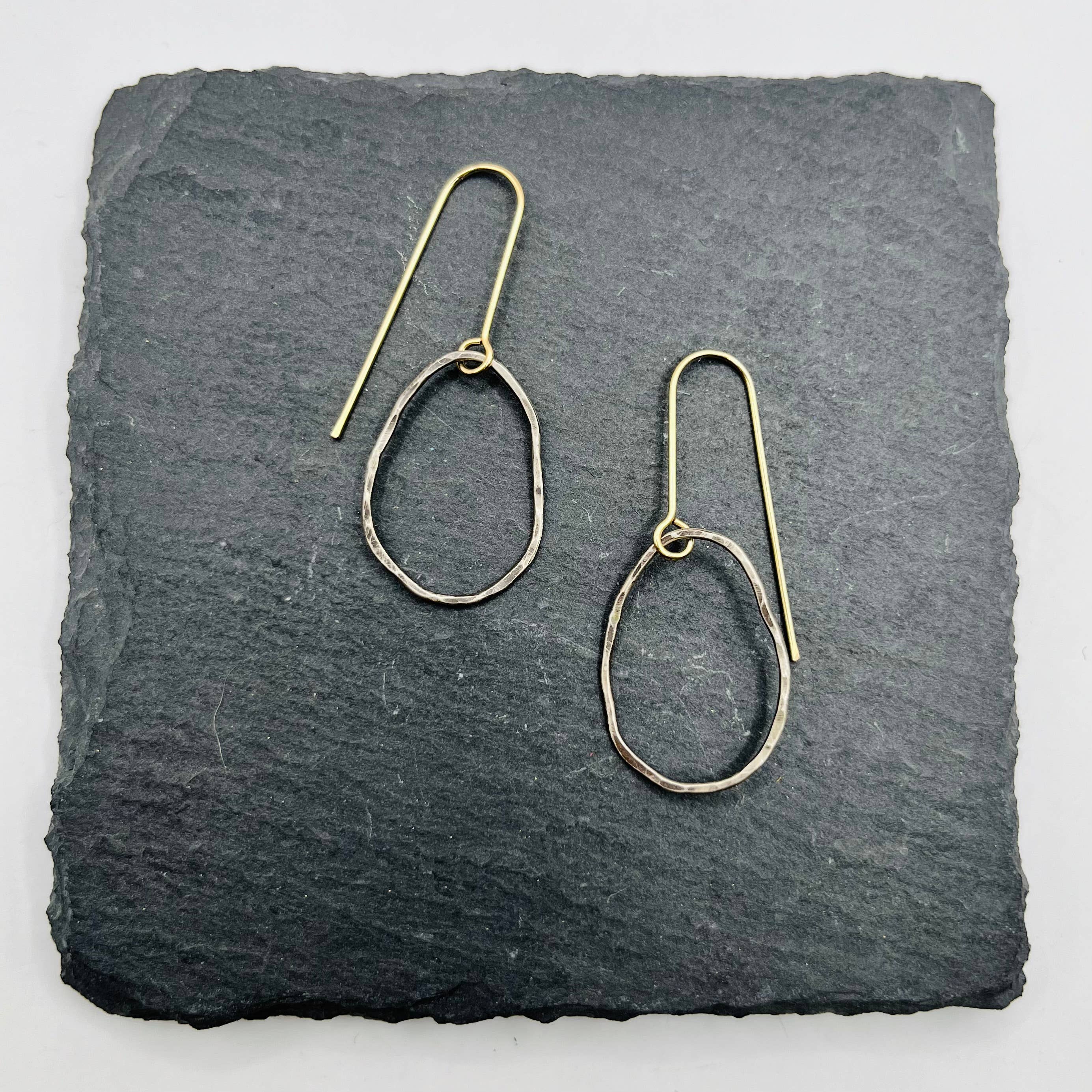 Rachel Renee Jewelry - Wholesale Dangle Earrings - CHERYL Mixed Metal Freeform Pebble Dangles4