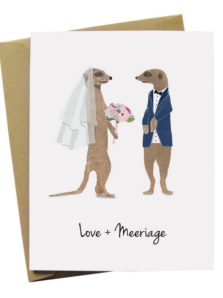 Meerkat Pun Wedding Card for wholesale by Paper Wolf Design