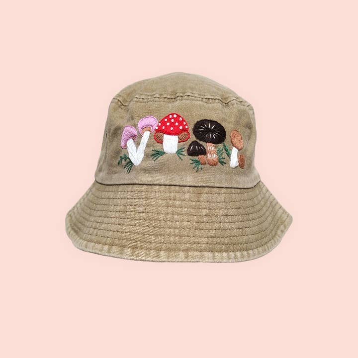 Hand-embroidery flower bucket hat for wholesale by Olala Mia
