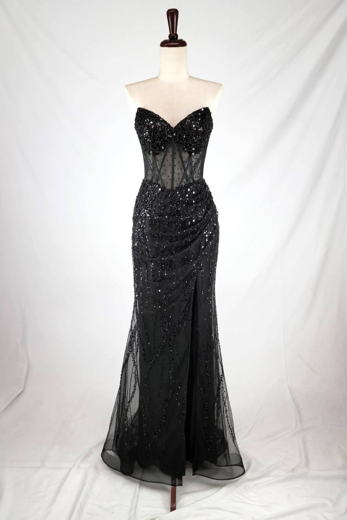 Chicas – wholesale Klänning - Dam – Älskling lång klänning med pärlor och paljetter C3661