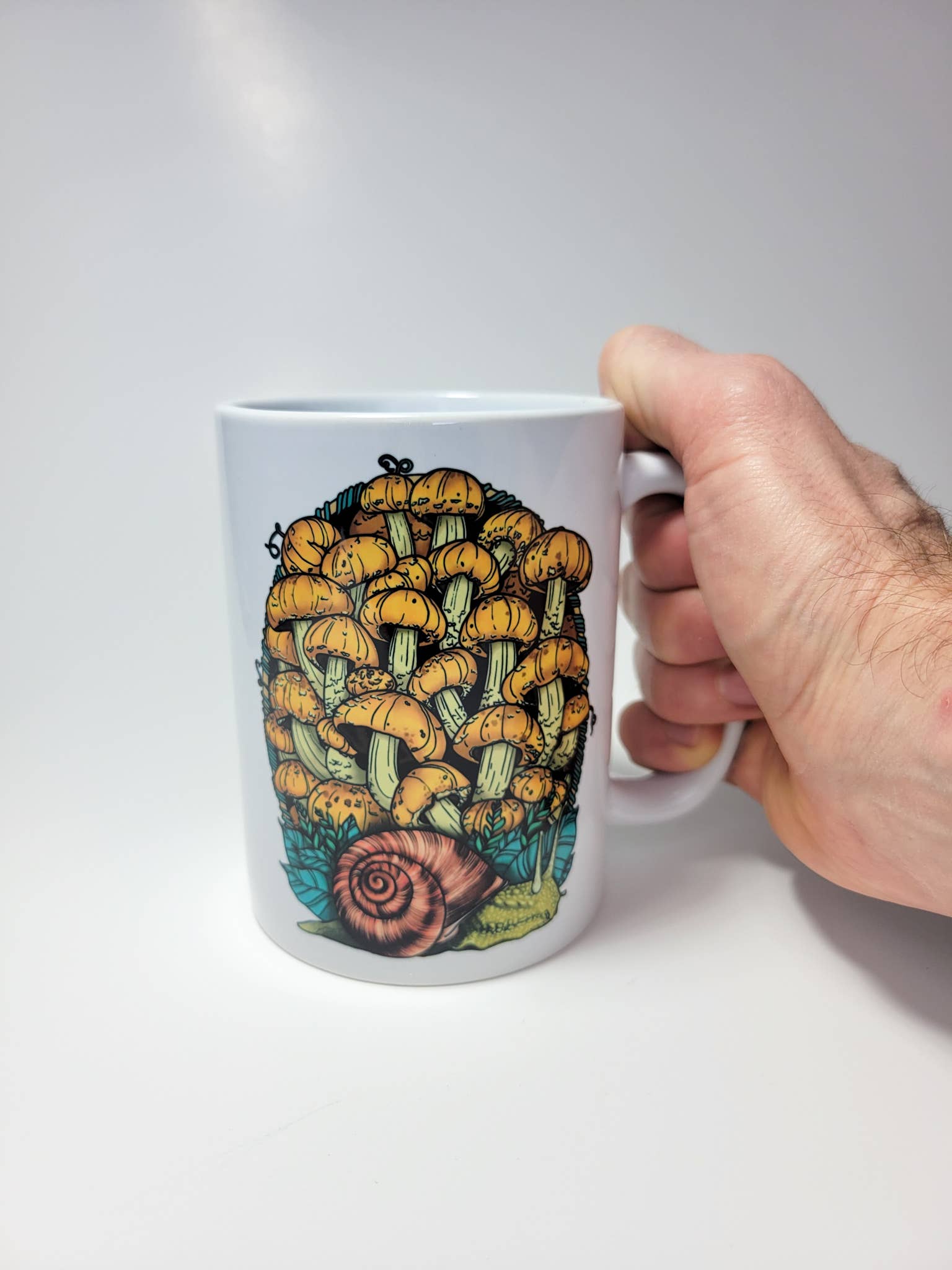 Mushroom Marauder – wholesale Coffee mug – Land Snail and Chestnut Mushrooms Mug | 11oz/15oz6