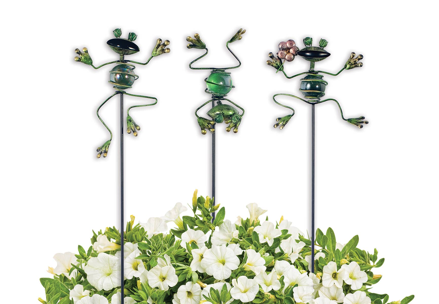 Sunset Vista Designs – wholesale Garden/lawn stake – Frog Plant Pick 3 Asst1