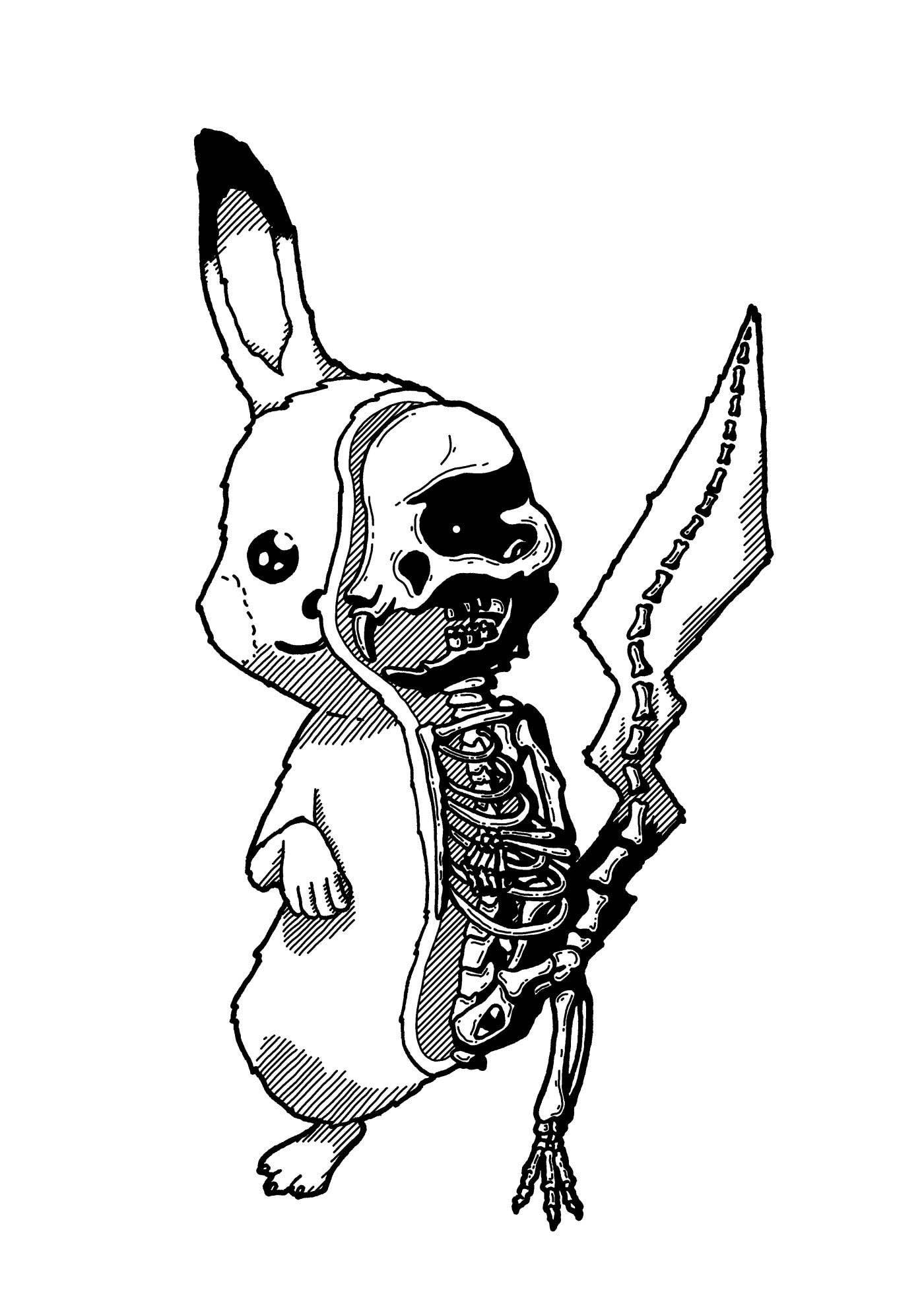 MechanicalPen - Wholesale Art Print - Pikachu Anatomy - Pokemon Inspired Art Print1