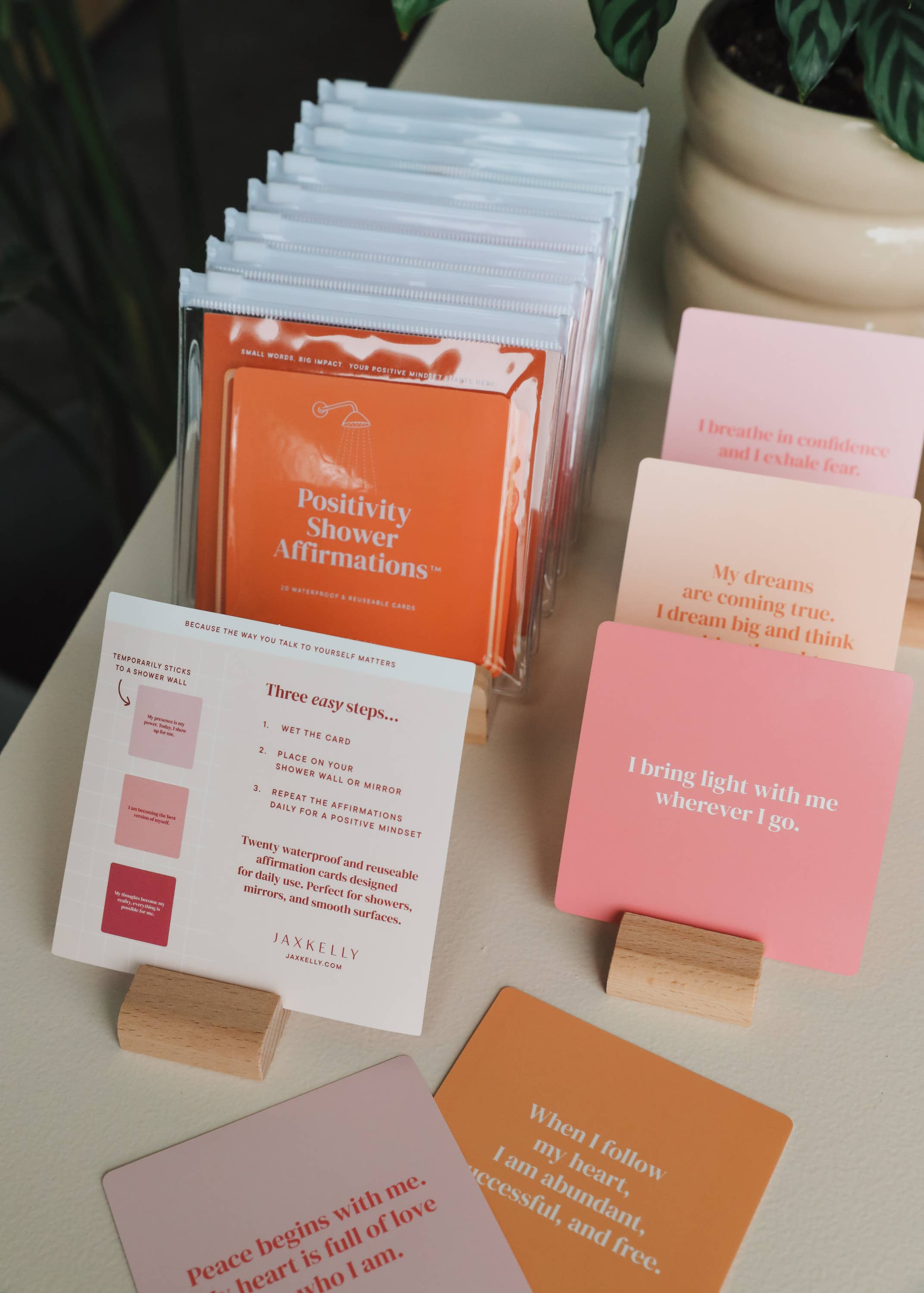 JaxKelly – wholesale Stationery/notecard set – Shower Affirmation™ Display Cards - Positivity5
