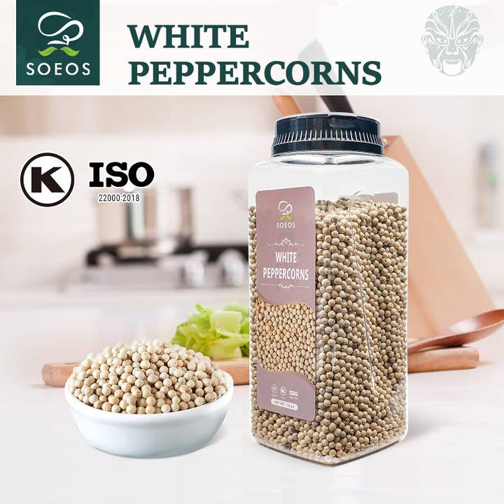 soeos - Vendita all'ingrosso Pepe in polvere/in grani - Pepe bianco intero Soeos, 18 oz