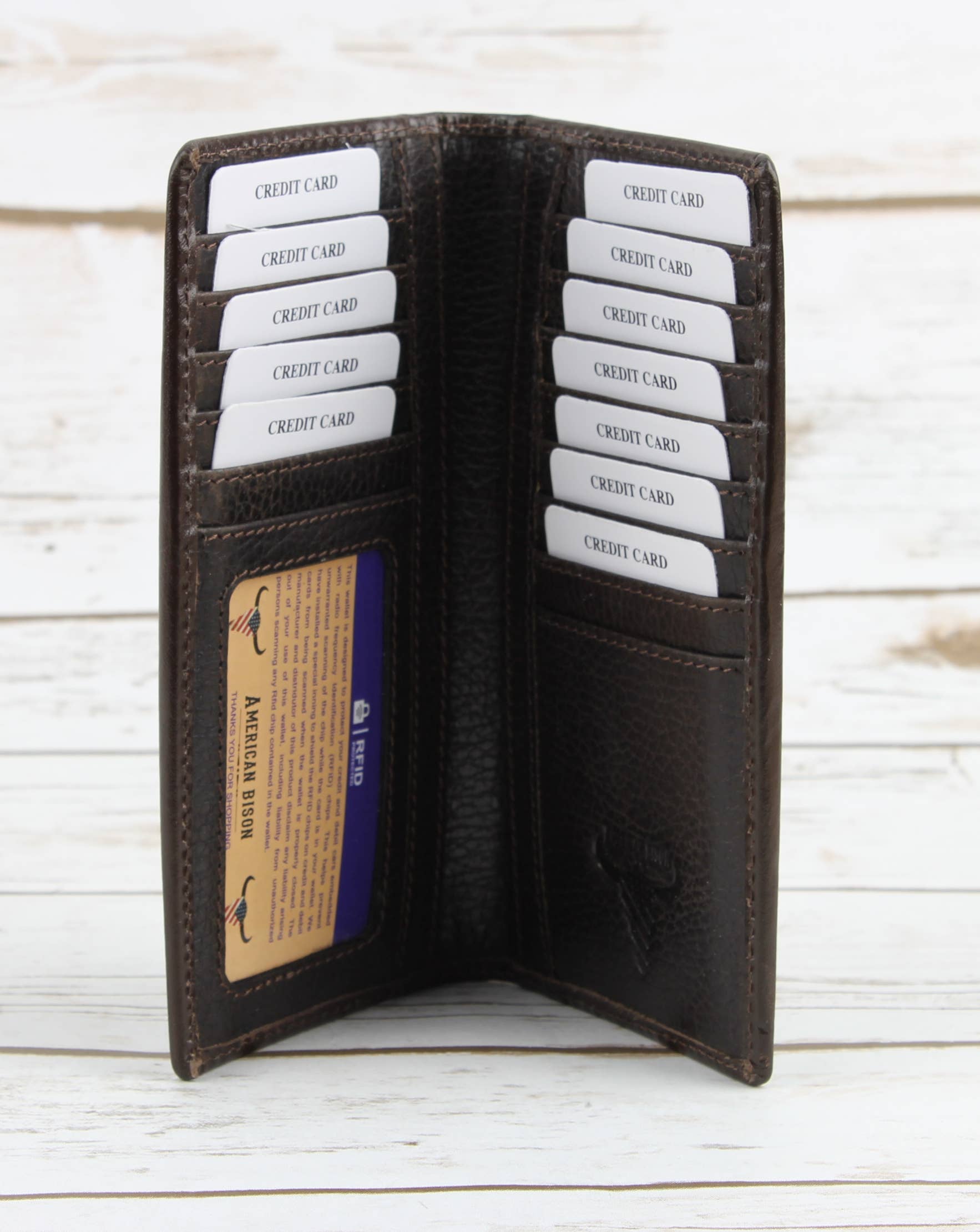 Leather Impressions Inc - Wholesale Wallet - Men's - Tooled Leather Men's Long Wallet In Brown AB W05 Brown1