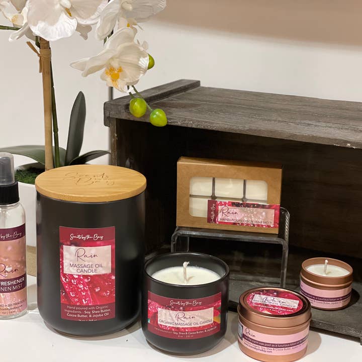 Scents by the Bay - Wholesale Jar/Filled Candle - 8 oz Reusable Ceramic: Organic Massage Oil Candle7