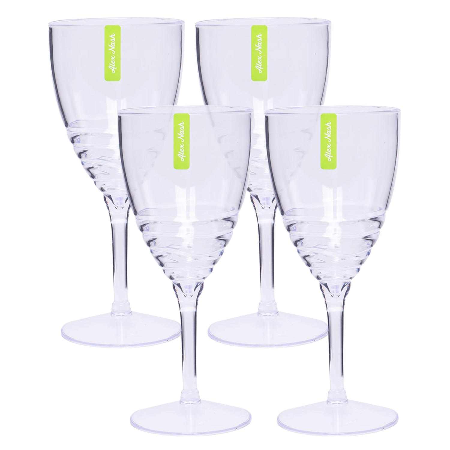 Daniel James – wholesale Wine glass – Pack of 4 Plastic Swirl Wine Glasses by Alex Nash6