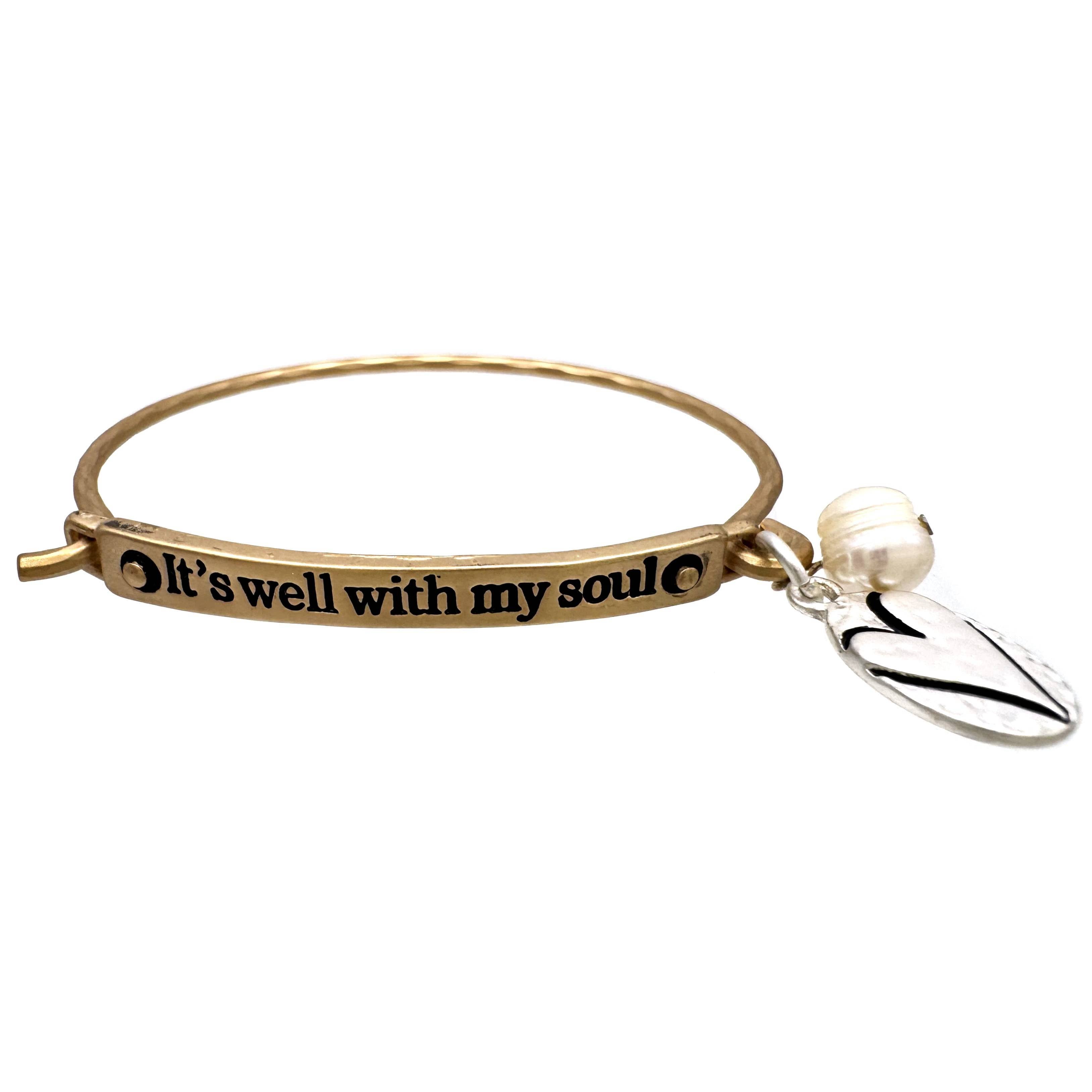 Lunar Deer - Wholesale Bangle Bracelet - It's Well With My Soul Charms Bangle0