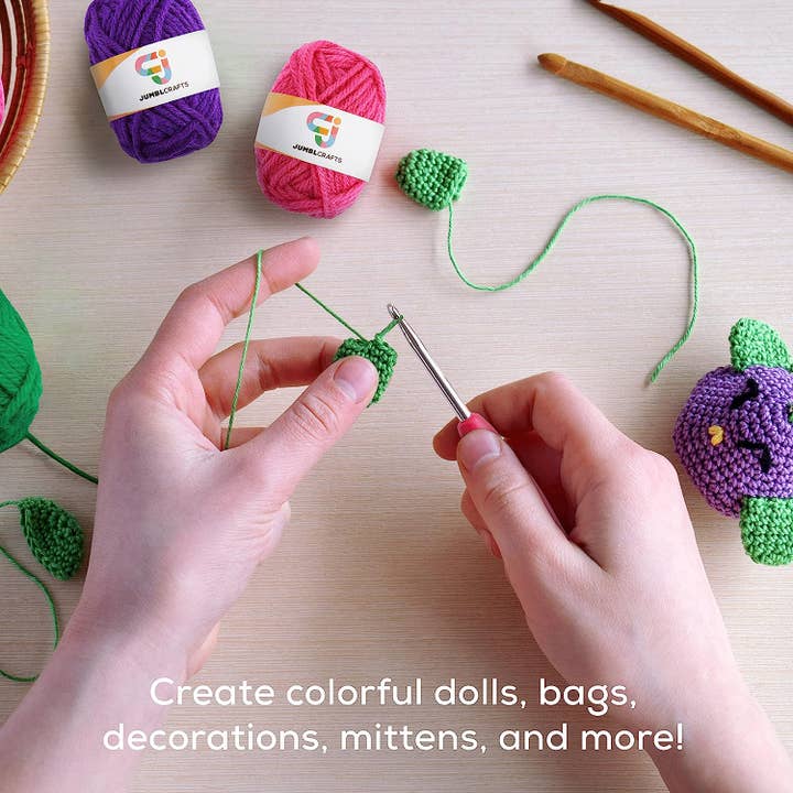 Jumbl - Wholesale Yarn - Acrylic Yarn for Crocheting, 20 Assorted Colors