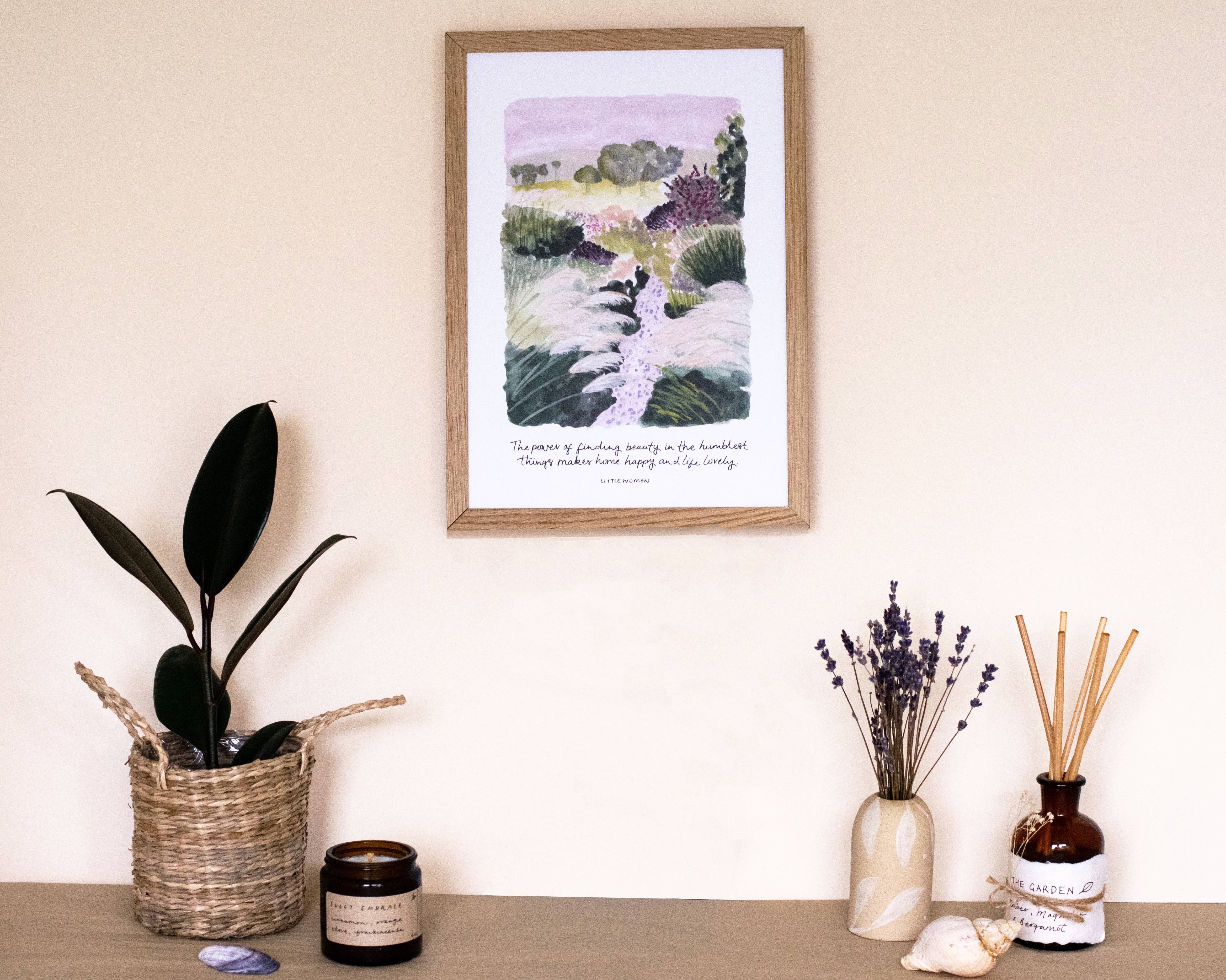 The Hidden Pearl Studio - Venta al por mayor Ilustración - Lámina para pared con texto en inglés «Beauty In The Humble», tamaño A4,1