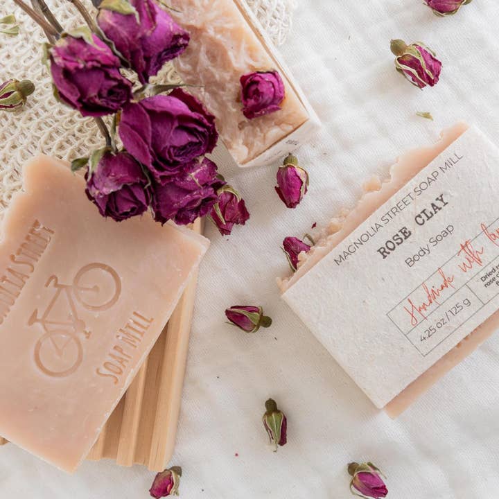 Rose Clay Soap for wholesale by Magnolia Street Soap Mill