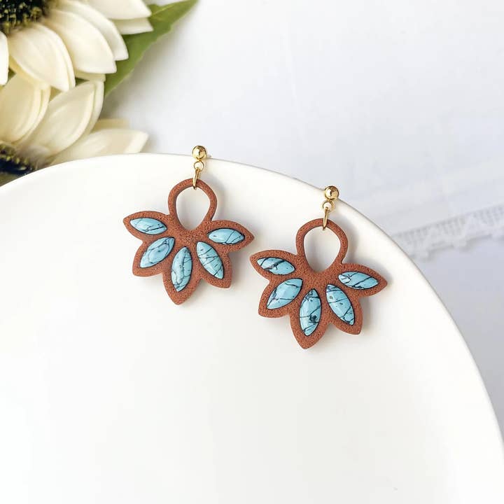 My Sister’s Things - Wholesale Dangle Earrings - Western Dangle Earrings, Faux Turquoise Polymer Clay Earring1