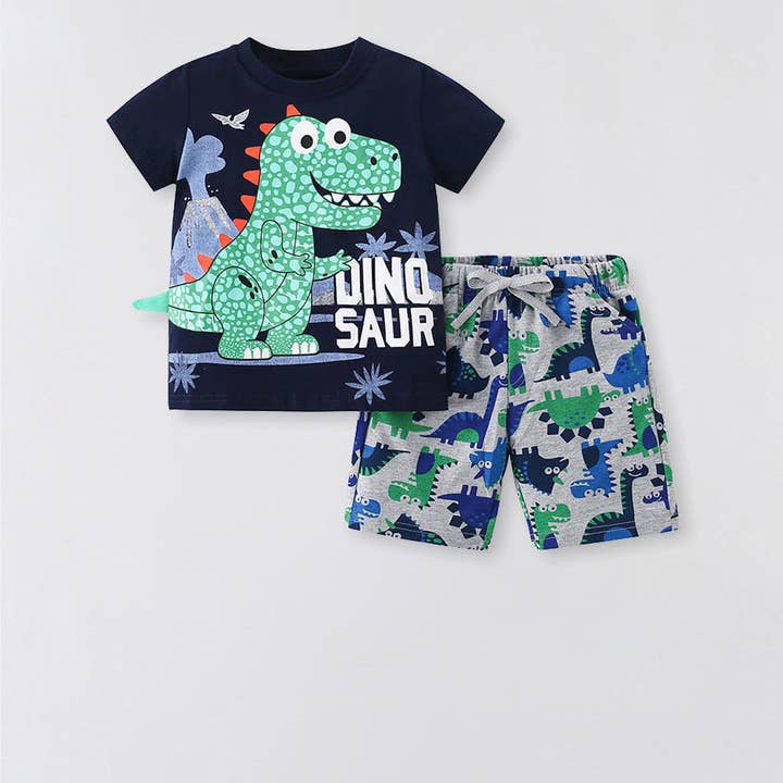 Korte Mouwen Kinder T-Shirt Set met Shorts voor Jongens voor wholesale door The Find Peaks
