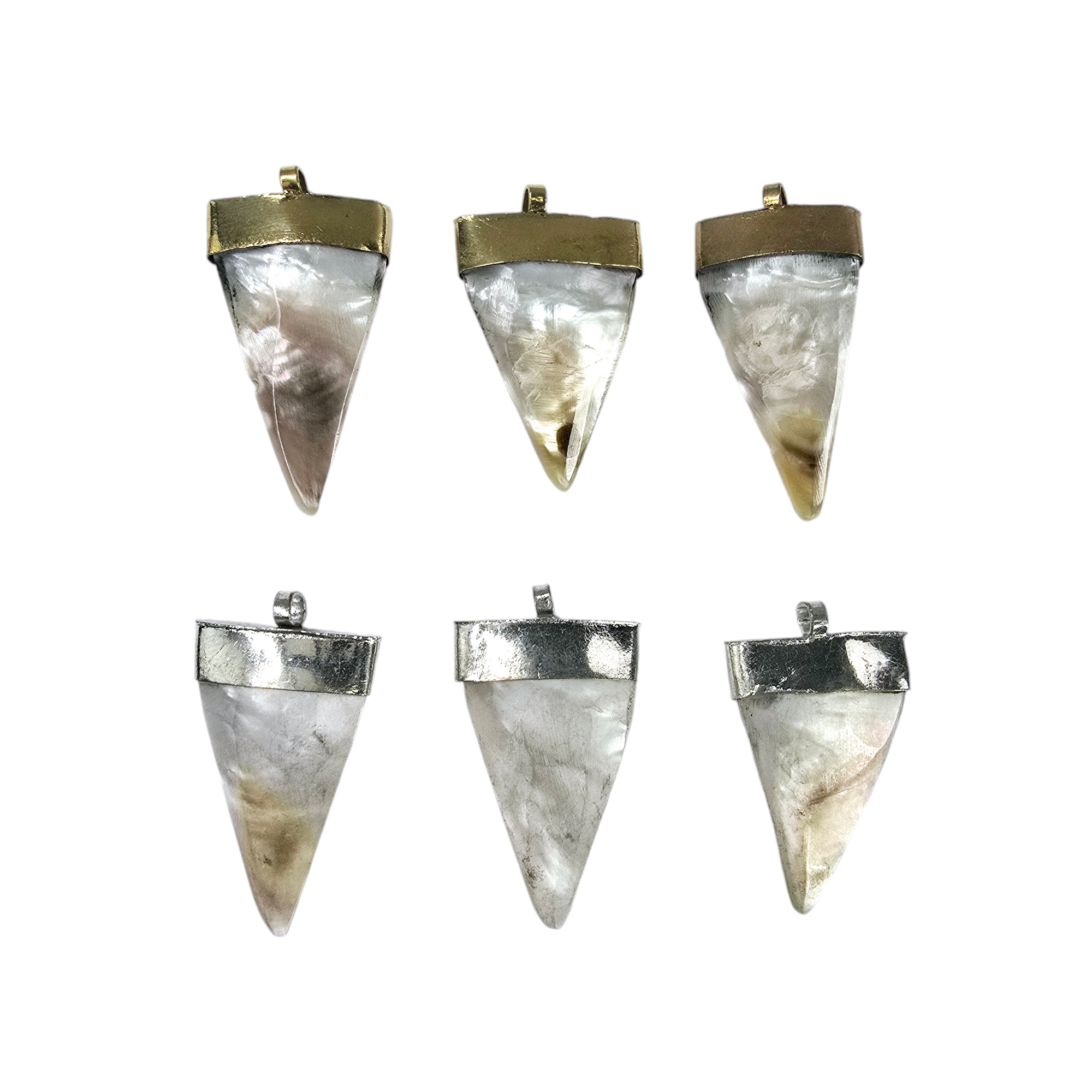 Jewelers Paradise - Wholesale Individual Charm/Pendant - Mother of Pearl Spike Pendant - You Choose Finish5