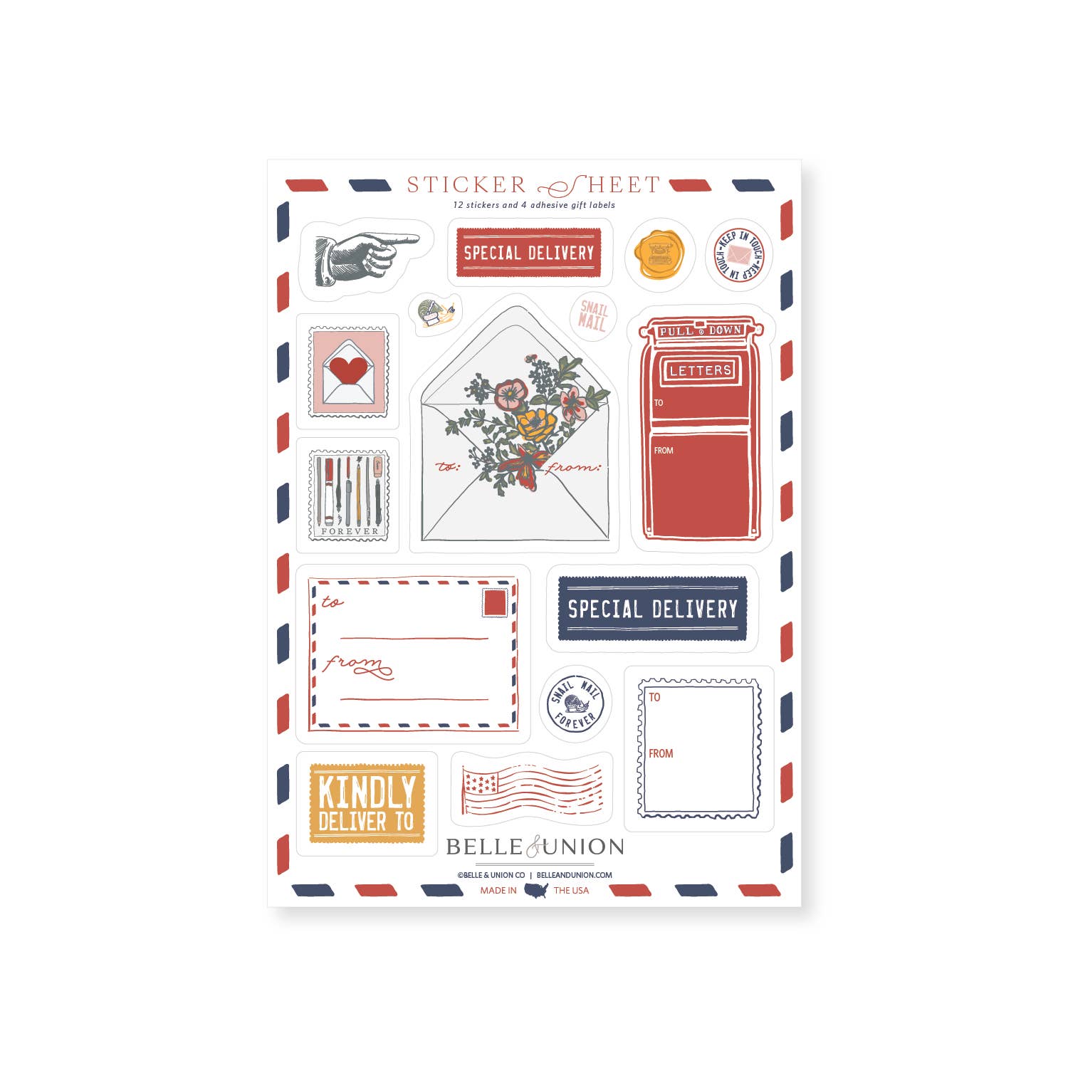 Belle & Union - Wholesale Sticker - Snail Mail Forever Sticker Sheet