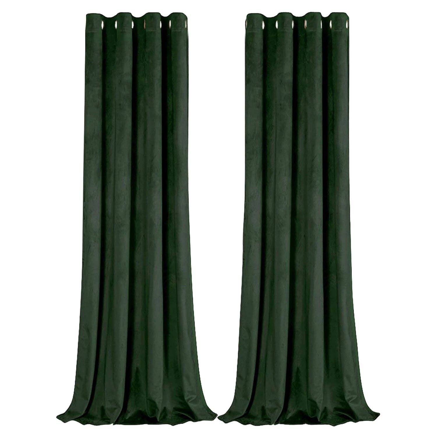 Happy Homewares – wholesale Curtain – Forest Green Velvet Blackout Eyelet Curtains - 46x54 Inch Drop - Pair7