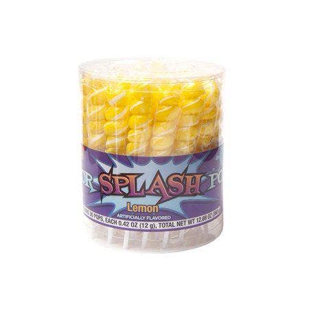 Long Island Candy Factory – Großhandel Lollis – Splash Pops Lemon Lollipops Dose, 30 Stück0