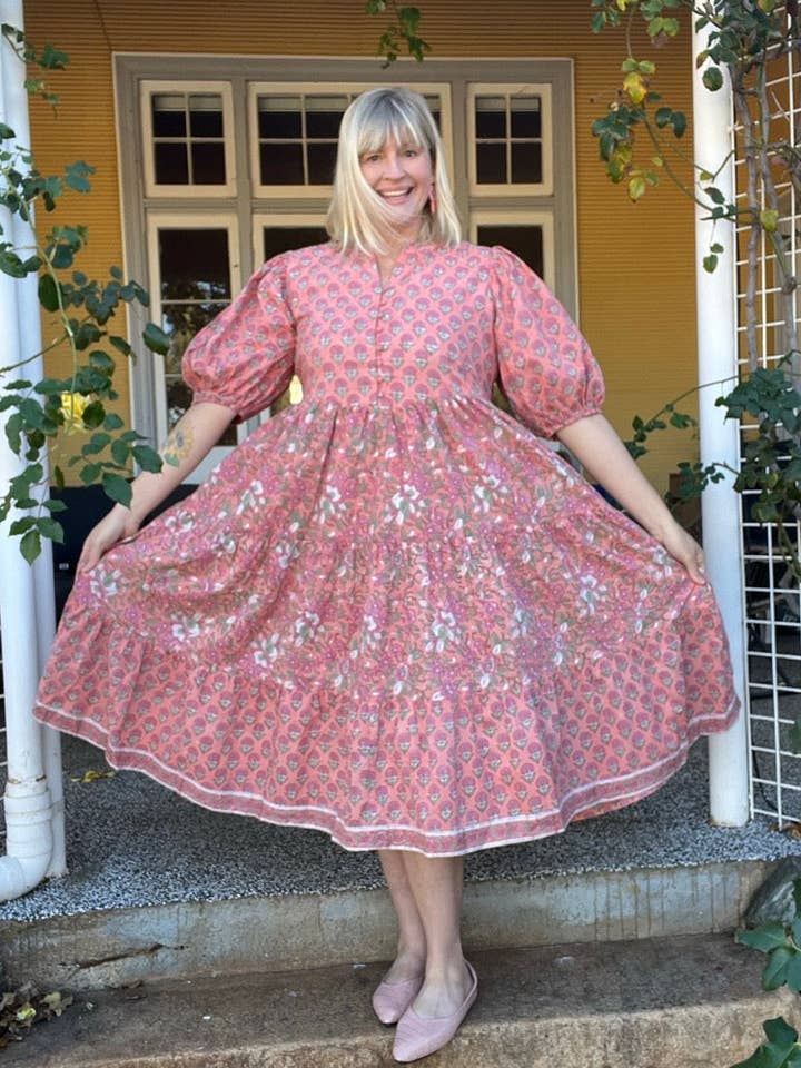 Sahiba Maxi Kjole - Blush for engroshandel hos Hi Handmade