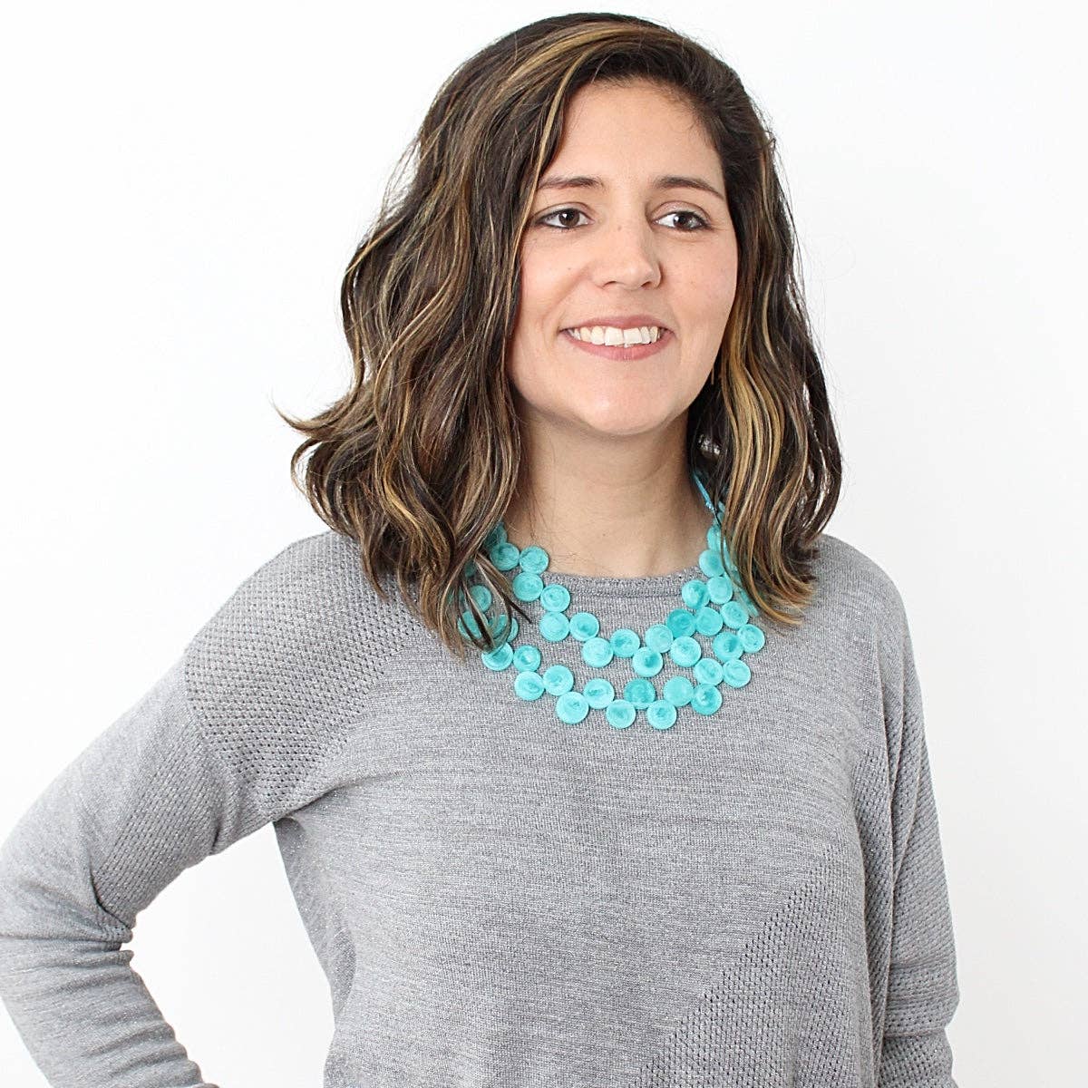 Sylca Designs - Wholesale Beaded/Pearl Necklace - Turquoise Double Bead Sierra Necklace2