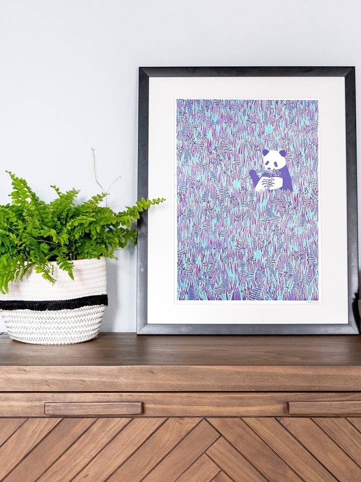 Panda Risograph Print for wholesale by Tom Hardwick