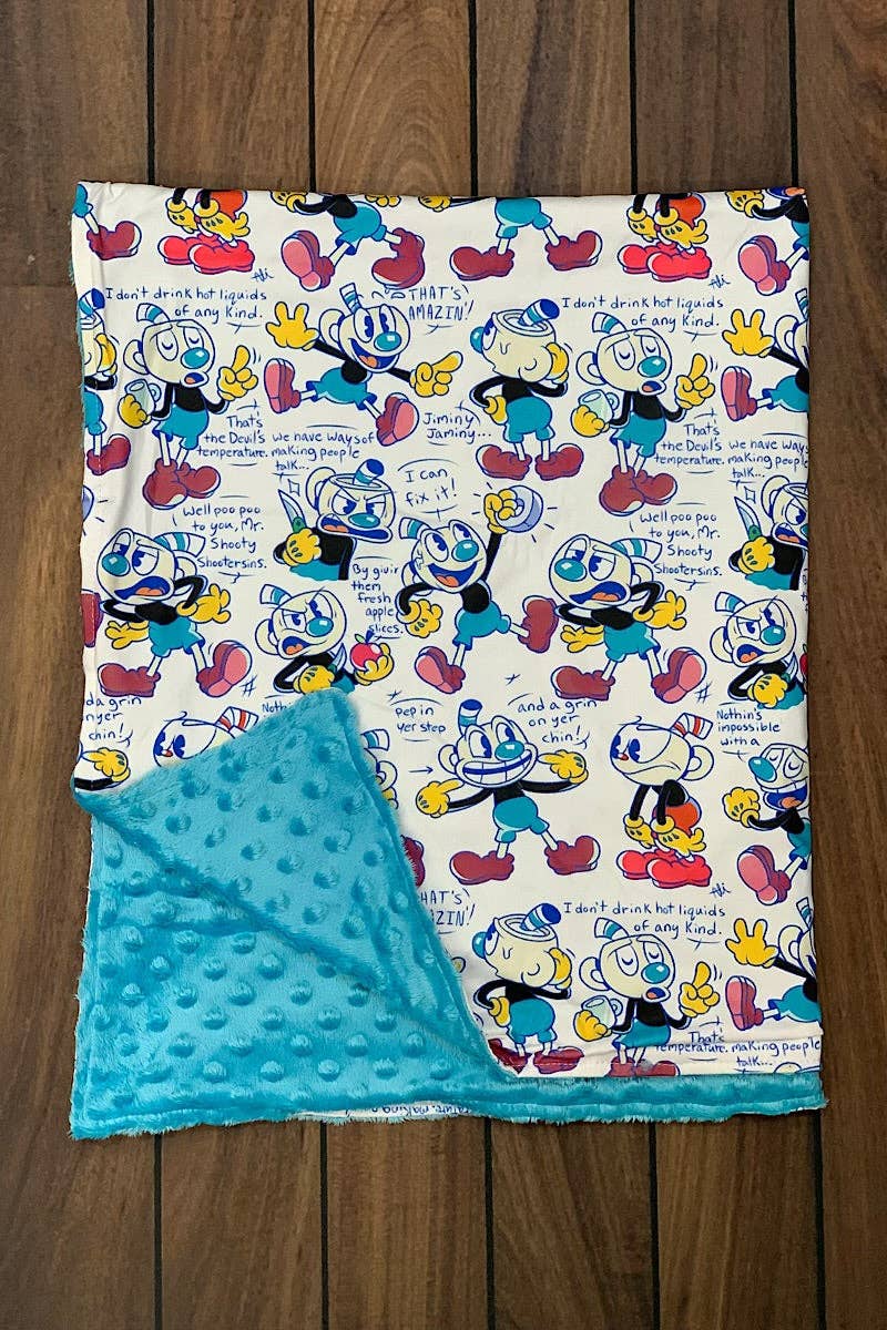 Kids Charm Online - Wholesale Bedding Blanket - Kids & Baby - Multi Character Baby Boys Blanket with Blue Minky Fabric0