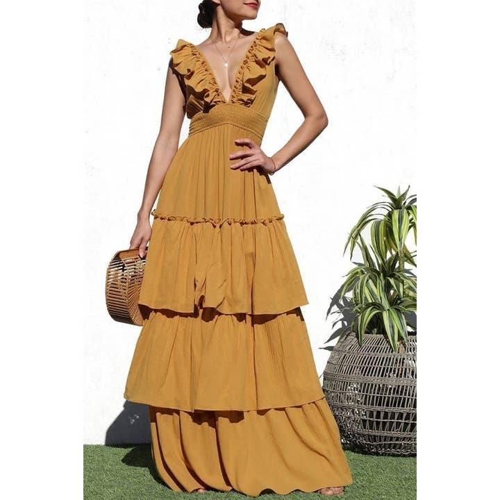 Elegant Tiered Maxi Dress for wholesale by Esmeray Clothing