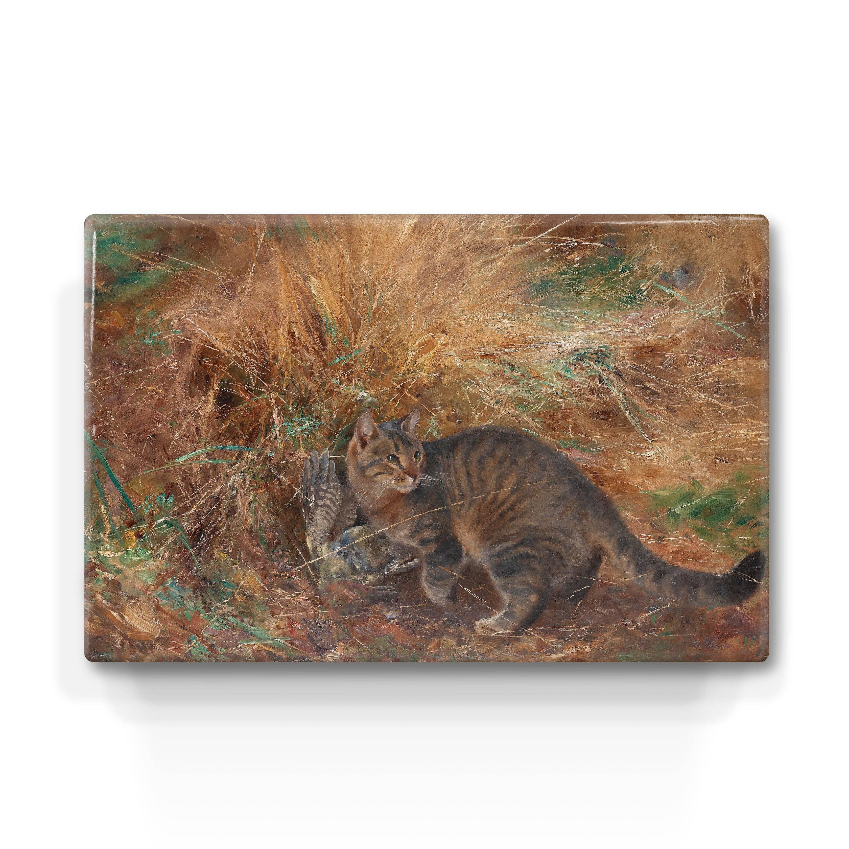 Laqueprint - Wholesale Art Print - Laqueprint - Cat with prey - Bruno Liljefors - 30 x 19.5 cm - LP2230