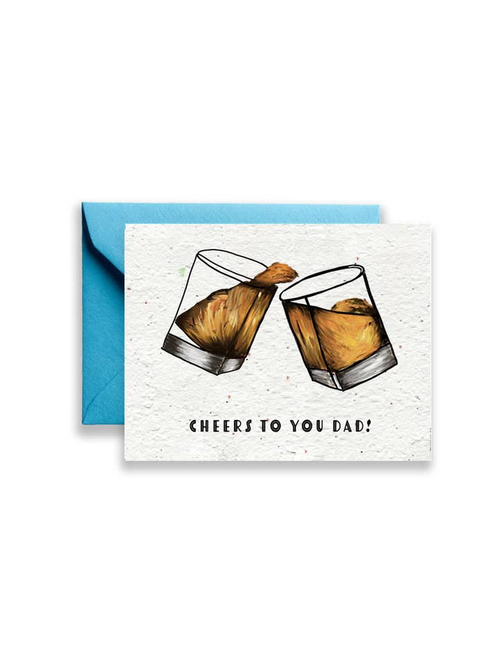 Saluti a te papà! Biglietto di carta con semi di fiori selvatici per la festa del papà per la vendita all'ingrosso da parte di Artsy Em