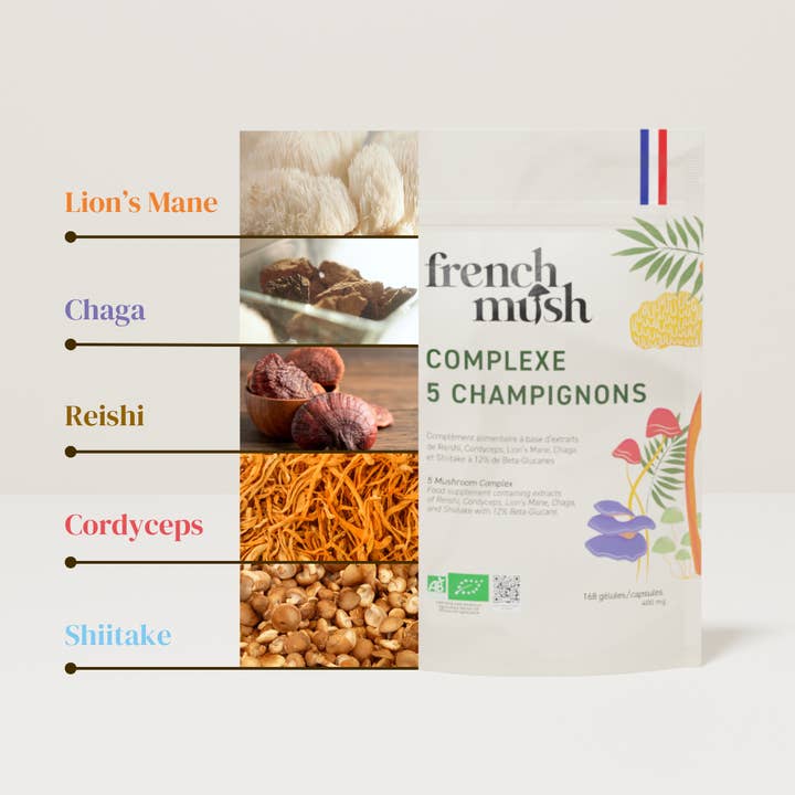 FRENCH MUSH - Wholesale Oral Supplement/Vitamin - Complex 5 Mushrooms Dietary Supplement Capsule1