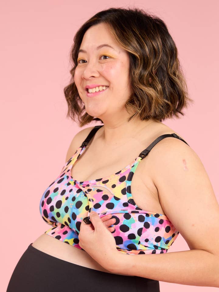 Polka Party Miracle Voedende Sportbeha voor wholesale door Mama Movement