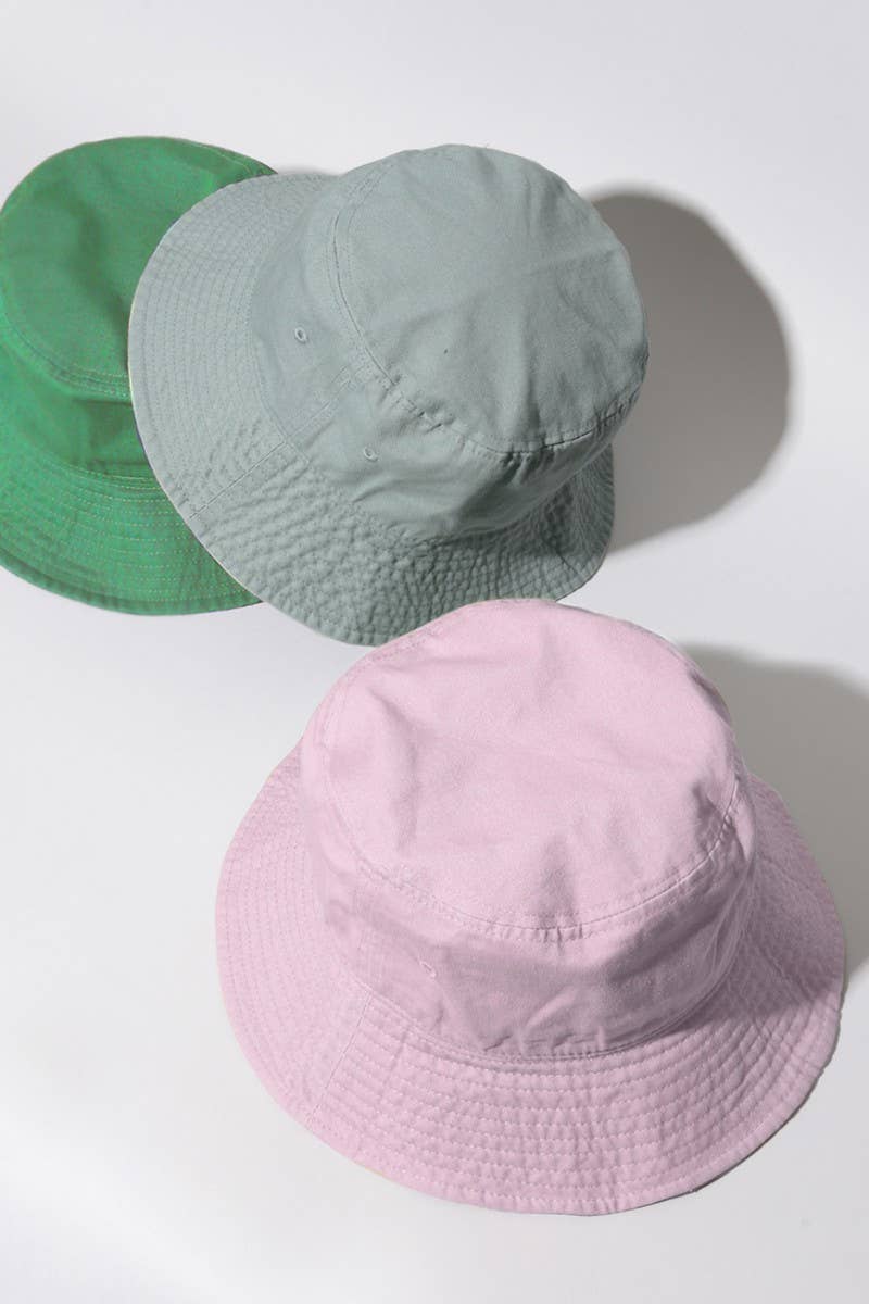 Fashion City - Wholesale Bucket Hat - Women's - Light Solid Color Cotton Bucket Fisherman Hat14