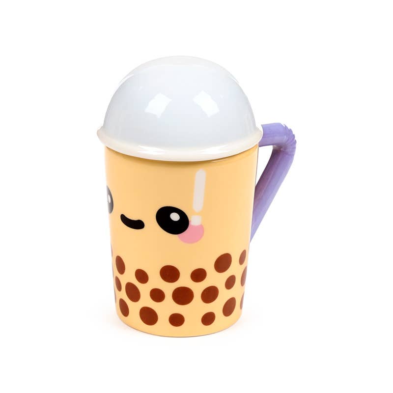 Puckator EU - Wholesale Coffee Mug - Boba the Bubble Tea Foodiemals Ceramic Lidded Mug1