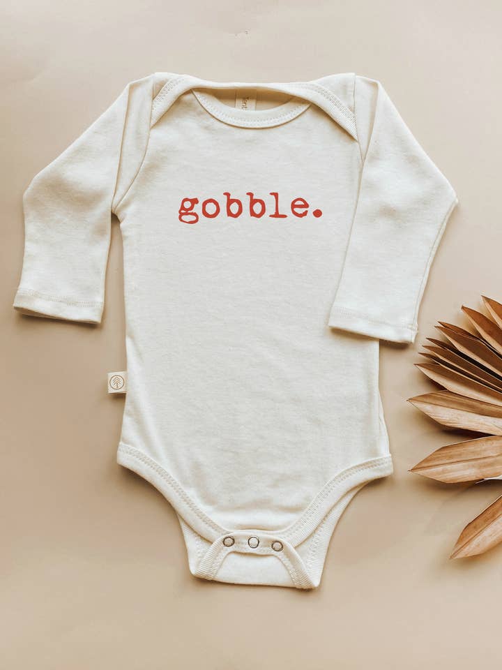 Gobble Organic Bodysuit Long Sleeve for wholesale by Tenth & Pine