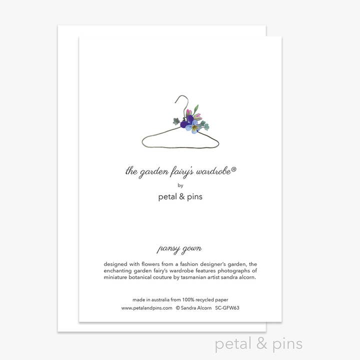 petal & pins - Wholesale Everyday greeting card - Pansy Gown - Floral Greeting Card1