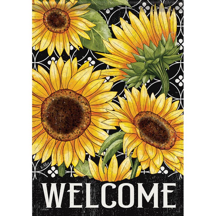 "Welcome Sunflowers" Dura Soft™ Large Flag for wholesale by FlagTrends by Carson