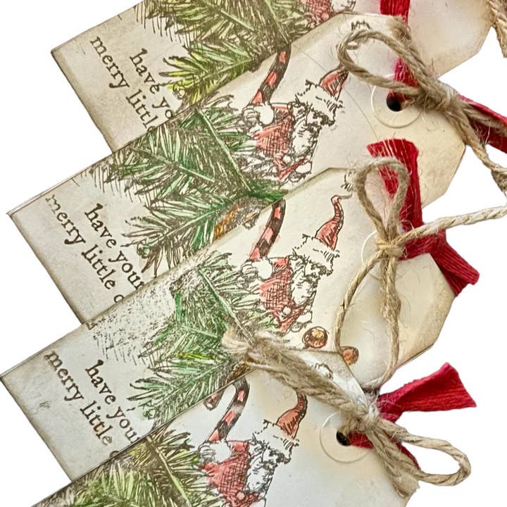 Natural Ginger Candles - Wholesale Gift Tag - Vintage Santa Gift Tags