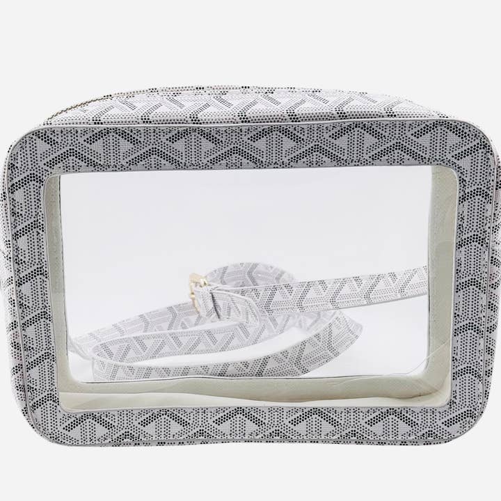 The Janette Clear Bag -White for wholesale by Gameday Luxe