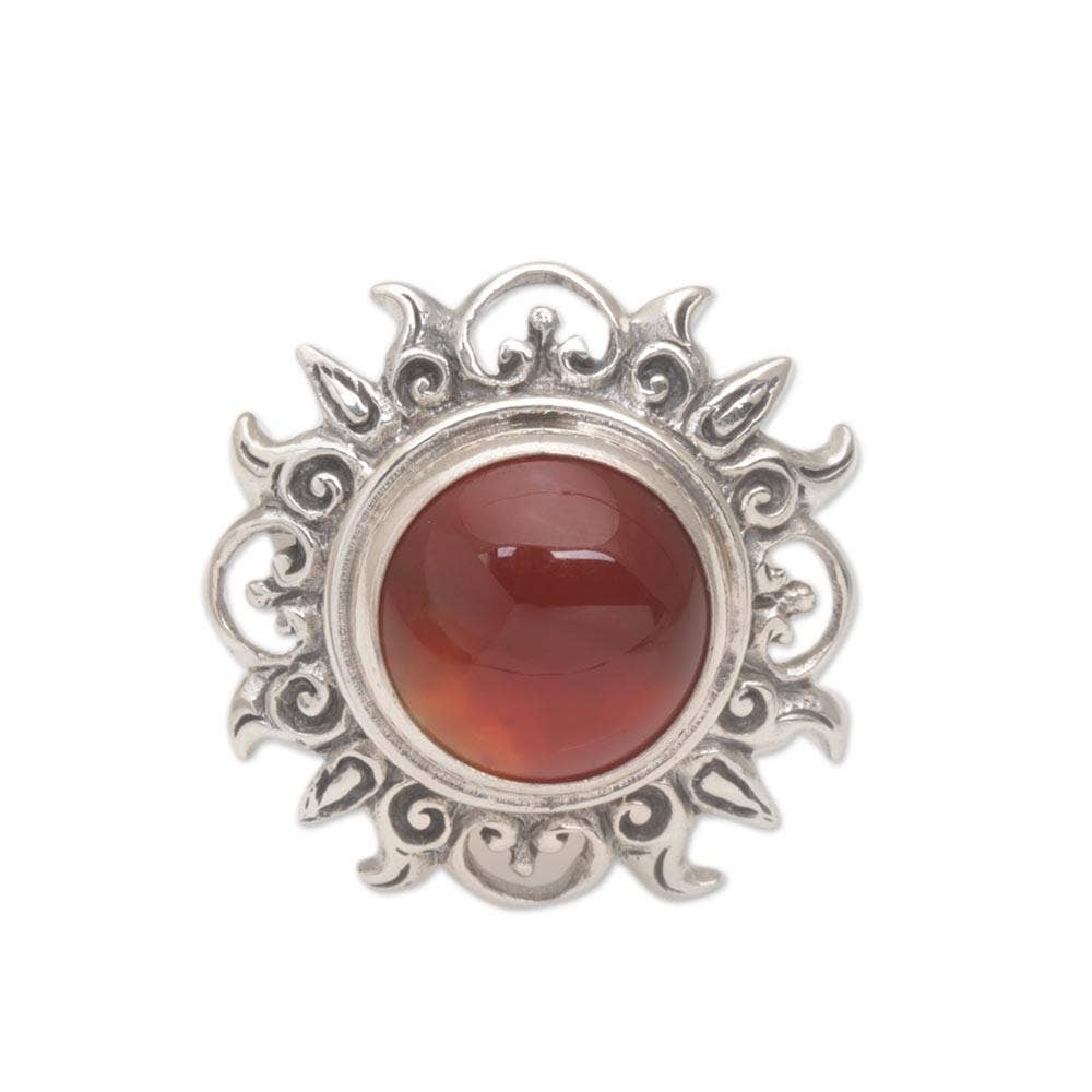 NOVICA - Wholesale Cocktail/Statement Ring - NOVICA Light Of The Universe Carnelian cocktail ring