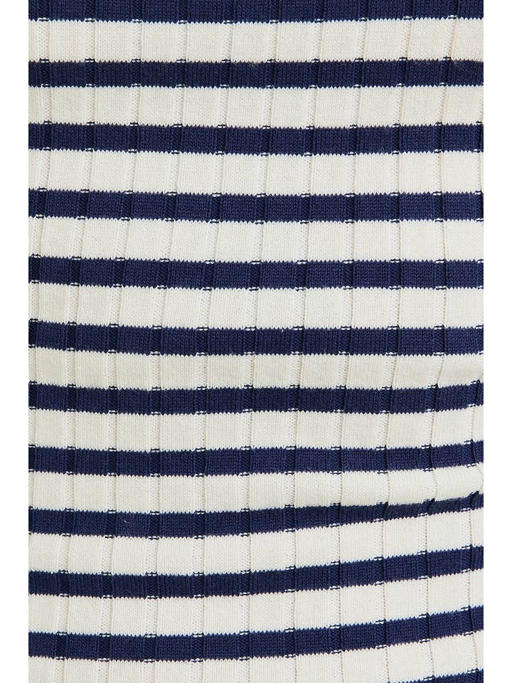 LE LIS - Wholesale Dress - Women's - SLEEVELESS ROUND NECK STRIPED RIB SWEATER DRESS4