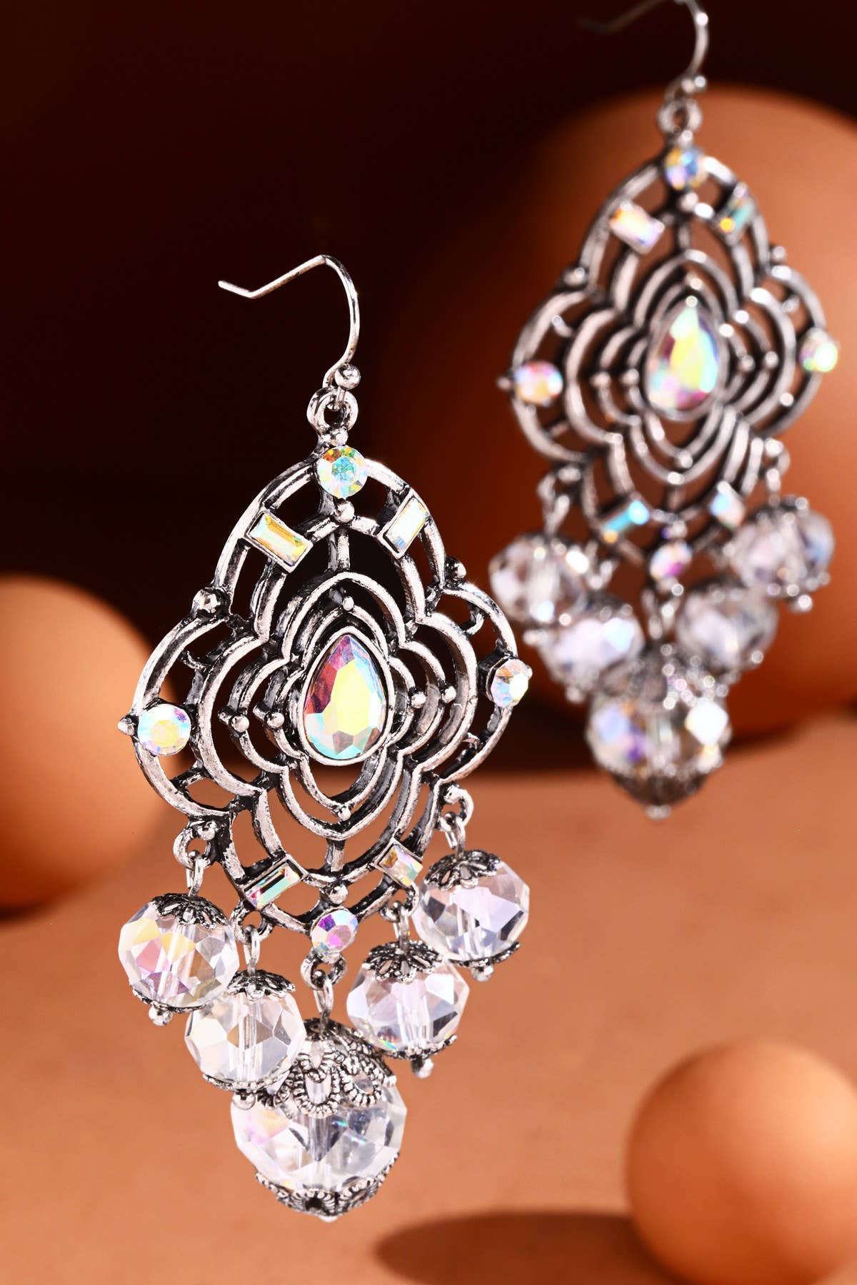 Urbanista - Vente Boucles d'oreilles pendantes - Boucles d'oreilles en filigrane en forme de fleur2