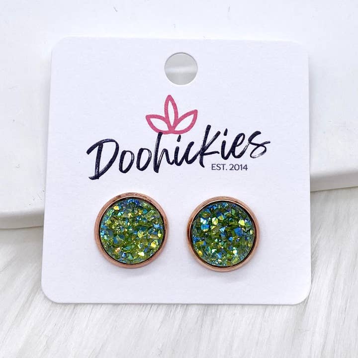 Doohickies – Engroshandel Ørestikkere – 12 mm Autumn Sparkle Singles i Rose Gold-indstillinger -Fall Earr