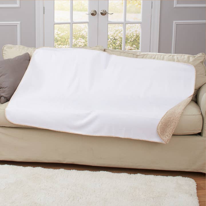 37" x 57" Sherpa Lined Sublimated Throw for wholesale by Beau-Coup