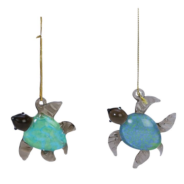 Beachcombers - Vente Lots de décorations - Décoration de Noël en verre en forme de tortue de mer A/2