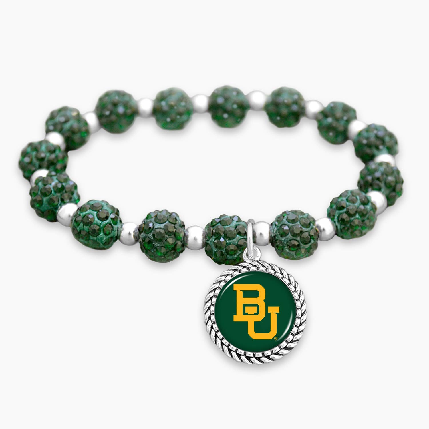 From The Heart - Wholesale Charm/Dangle Bracelet - Baylor Bears Round My Team Bling Bracelet0