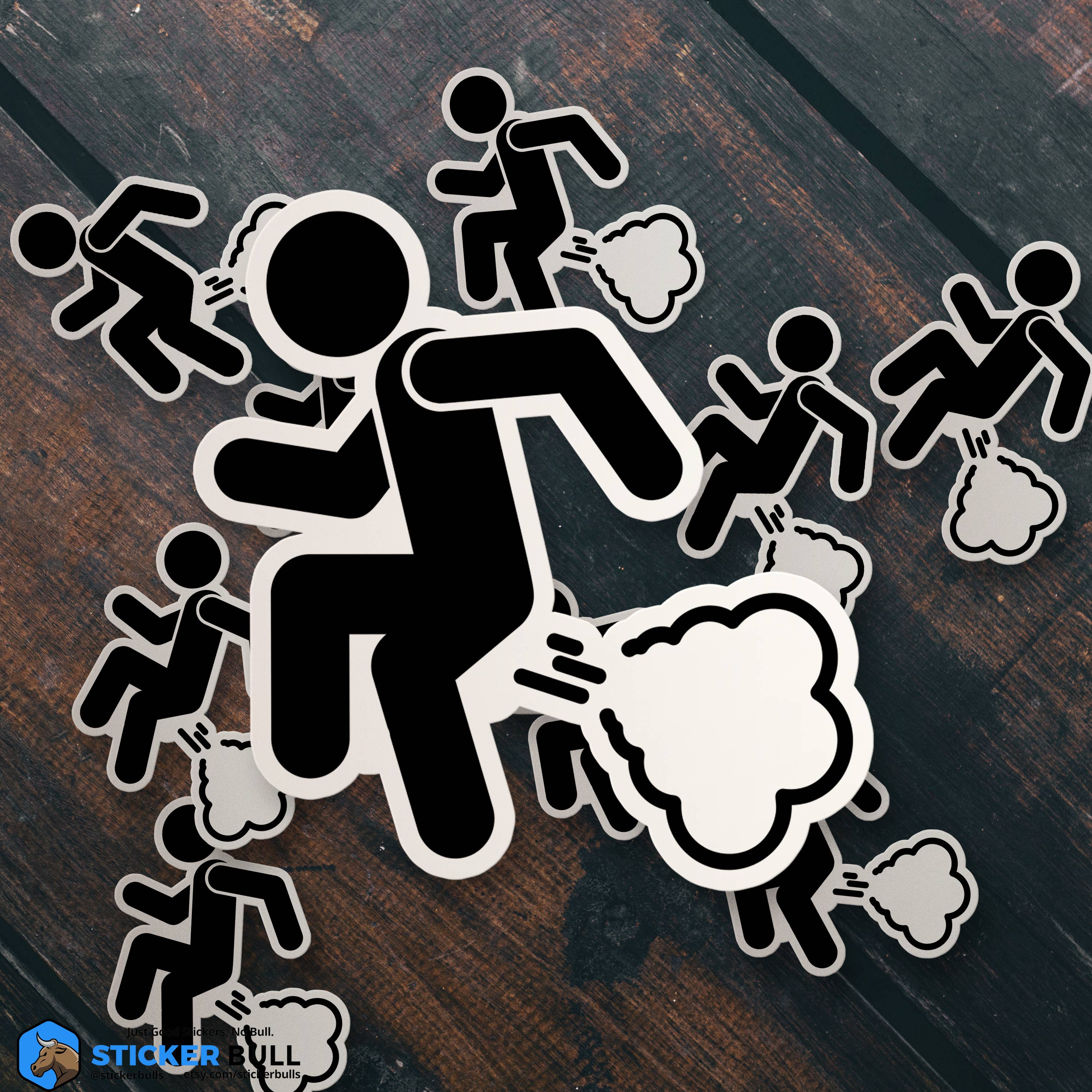 Sticker Bull – Adesivo por atacado – Autocolante Guy Farting Meme, Adesivo Vinil Impermeável6