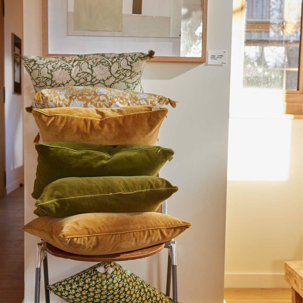 Bonheur du Jour - Wholesale Throw pillow cover - Cushion cover - Curry Velvet3