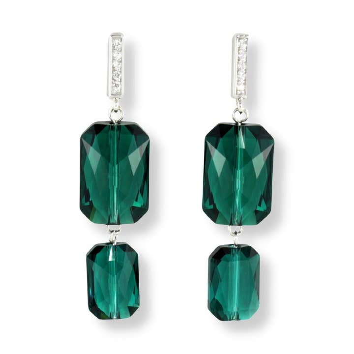 Plaza Earrings in Emerald for wholesale by Riina Mettas Jewelry