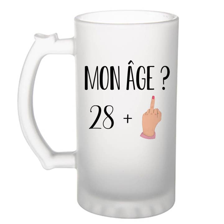 Chope de bière anniversaire 29 ans Humour Femme pour la vente par Planetee