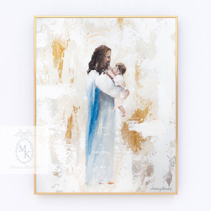 'Till sådana som dessa' Jesus och baby pappersutskrift för wholesale av Mackenzie Kissell Art